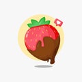 Strawberry covered in chocolate icon design