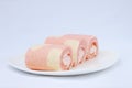 Strawberry Cream Roll Royalty Free Stock Photo