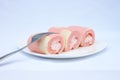 Strawberry Cream Roll Royalty Free Stock Photo