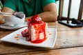 Strawberry crepe cake with strawberry jam