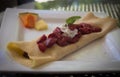 Strawberry Crepe garnished with Mint