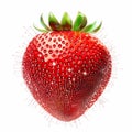 Strawberry Crystal Art: Realistic Fantasy Illustration On White Background