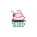 Strawberry cupcake. Vector illustration decorative design