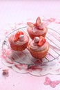 Strawberry Cupcakes with lemon curd filling Royalty Free Stock Photo