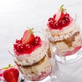 Strawberry - currant crumble Dessertt Royalty Free Stock Photo