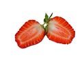 The strawberry cut half-and-half Royalty Free Stock Photo