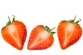 Strawberry cut in half of isolated Royalty Free Stock Photo