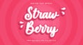 Strawberry Cute Style editable text effect Royalty Free Stock Photo