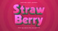 Strawberry 3d editable text effect template Royalty Free Stock Photo