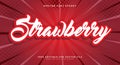 Strawberry 3D editable text effect template Royalty Free Stock Photo