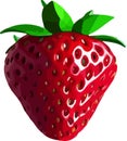 Strawberry 3d vector icon isolated on white background. Realistic sweet fruit. Royalty Free Stock Photo