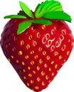 Strawberry 3d vector icon isolated on white background. Realistic sweet fruit. Royalty Free Stock Photo