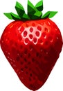 Strawberry 3d vector icon isolated on white background. Realistic sweet fruit. Royalty Free Stock Photo