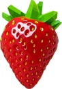 Strawberry 3d vector icon isolated on white background. Realistic sweet fruit. Royalty Free Stock Photo