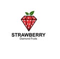 Strawberry diamond logo design concept