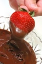 Strawberry Dipped in Chocolate Closeup Royalty Free Stock Photo