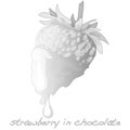 Strawberry dipped in chocolate fondue vector Royalty Free Stock Photo