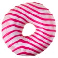 Strawberry donut covered with pink icing Isolated