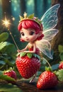 Strawberry Fairy Princess with Magic Wand