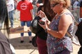 Strawberry Festival, eating strawberry shortcake Royalty Free Stock Photo