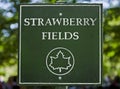 Strawberry Fields Sign in Central Park Royalty Free Stock Photo