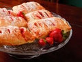 Strawberry filled puff pastry Royalty Free Stock Photo