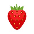 Strawberry flat style vector illustration. Fresh berry on white background.