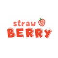 Strawberry flat vector lettering