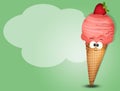 Strawberry flavored ice cream