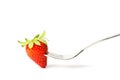 Strawberry on fork