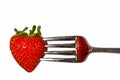 Strawberry fork Royalty Free Stock Photo