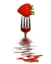 Strawberry fork Royalty Free Stock Photo