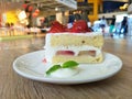 Strawberry shortcake on the table Royalty Free Stock Photo