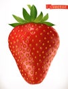 Strawberry. Fresh fruit 3d vector icon