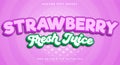 Strawberry Fresh juice editable text effect Royalty Free Stock Photo