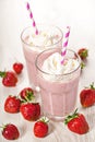 Strawberry fresh milkshake summer drink