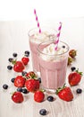 Strawberry fresh milkshake summer drink Royalty Free Stock Photo