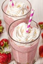 Strawberry fresh milkshake summer drink Royalty Free Stock Photo