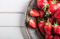 Strawberry. Fresh strawberry. Red strewberry. Strawberry Juice. Loosely laid strawberries in different positions Royalty Free Stock Photo