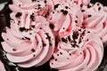 Strawberry Frosted Chocolate Torte Cake Closeup