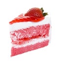 Strawberry fruit cake isolated