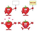 Strawberry Fruit Cartoon Mascot Character Series Set 5. Collection