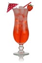 Strawberry fruit cocktail drink isolated Royalty Free Stock Photo