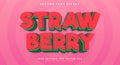 Strawberry fruit editable text effect Royalty Free Stock Photo