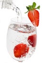 Strawberry fruit in a glass of water Royalty Free Stock Photo