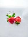 Top view of strawberries isolated on white background, Lots of strawberries and white background,. Ripe berries Royalty Free Stock Photo