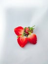 Top view of strawberries isolated on white background, Lots of strawberries and white background,. Ripe berries Royalty Free Stock Photo