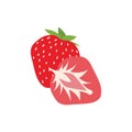 Strawberry Fruit Logo Vector Isolated on White Background Royalty Free Stock Photo