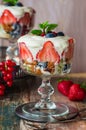 Strawberry fruit salad with honey yoghurt Royalty Free Stock Photo