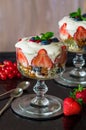 Strawberry fruit salad with honey yoghurt Royalty Free Stock Photo